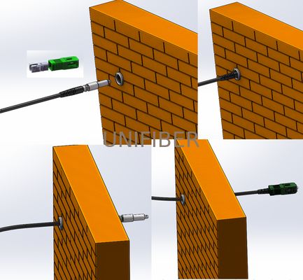 FTTH MTC/SC-SC/APC Pre-connectorized Push and Pull Drop Rush Cable Through Wall/conduit