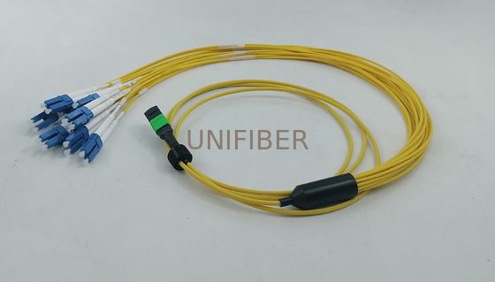 16 sợi MPO-16 APC (Nữ) đến 8 LC UPC Breakout Patch Cord cho kết nối 800G đến 8x100G